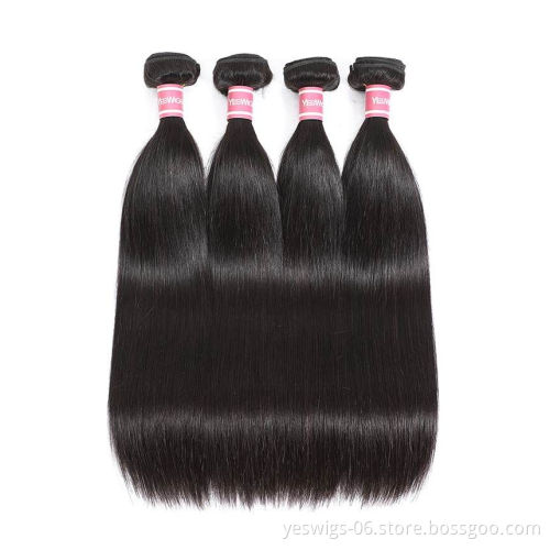 Full Cuticle Aligned Silky Straight 4 Bundles Brazilian Hair Bundles 100% Virgin Human Hair Extensions